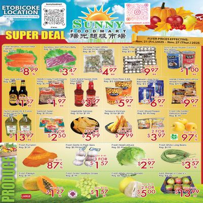Sunny Foodmart (Etobicoke) Flyer November 21 to 27