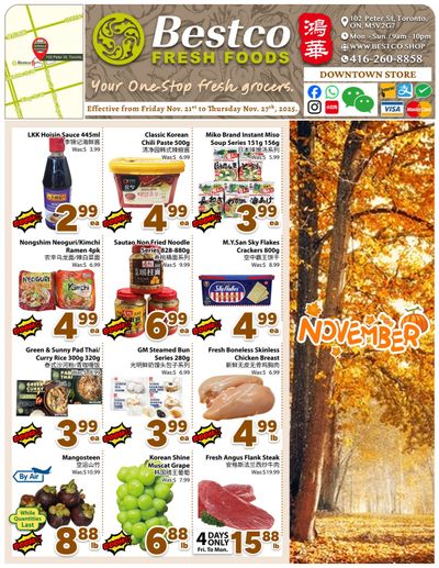 BestCo Food Mart (Downtown Toronto) Flyer November 21 to 27