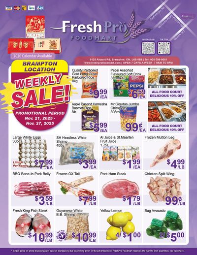 FreshPro Foodmart (Brampton) Flyer November 21 to 27
