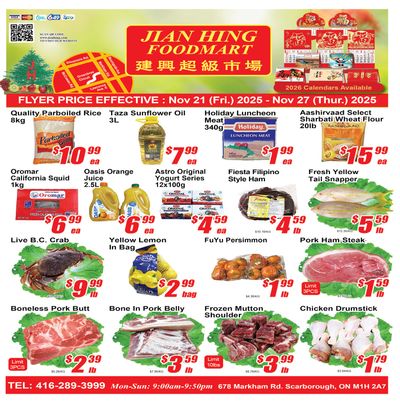 Jian Hing Foodmart (Scarborough) Flyer November 21 to 27