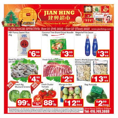 Jian Hing Supermarket (North York) Flyer November 21 to 27