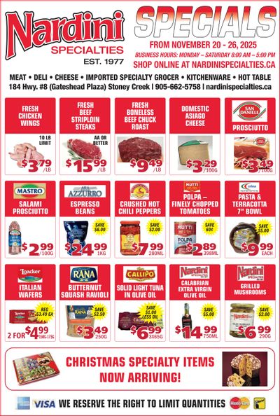 Nardini Specialties Flyer November 20 to 26