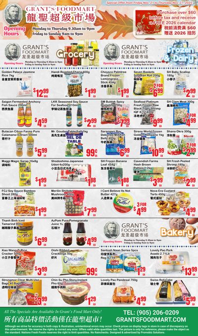 Grant's Food Mart Flyer November 21 to 27