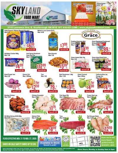 Skyland Food Mart Flyer November 21 to 27