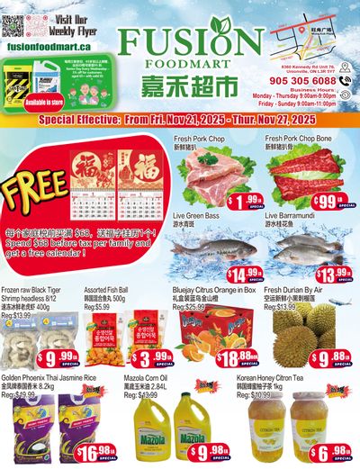 Fusion Supermarket (Unionville)  Flyer November 21 to 27