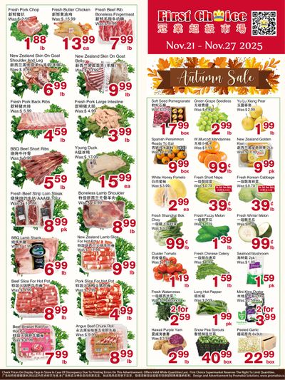 First Choice Supermarket Flyer November 21 to 27