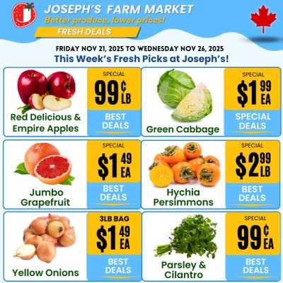 Joseph's Farm Market Flyer November 21 to 26