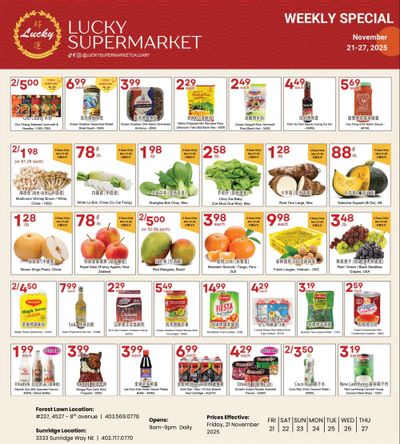 Lucky Supermarket (Calgary) Flyer November 21 to 27