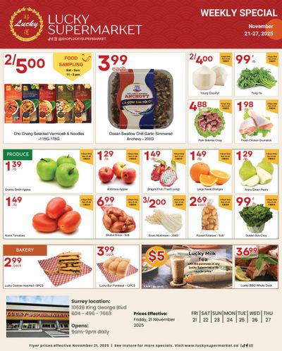 Lucky Supermarket (Surrey) Flyer November 21 to 27