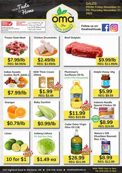 Oma Fresh Foods Flyer November 21 to 27