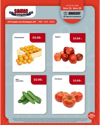 Samir Supermarket Flyer November 21 to 23