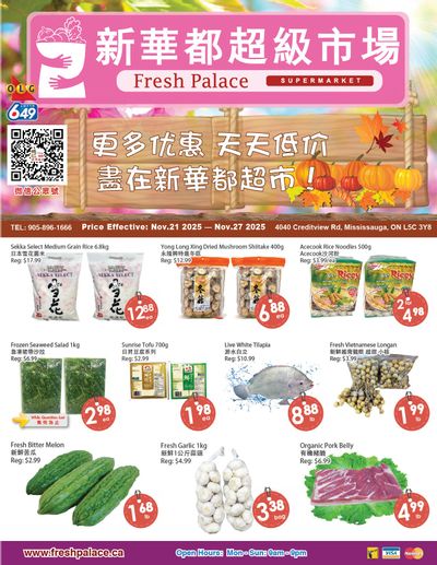 Fresh Palace Supermarket Flyer November 21 to 27