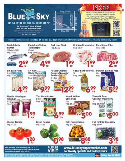 Blue Sky Supermarket (Pickering) Flyer November 21 to 27
