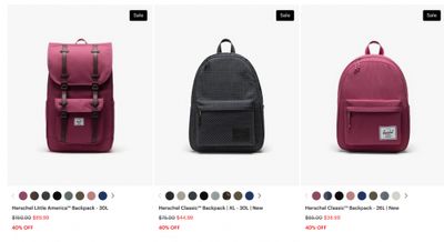 Herschel Canada Black Friday Sale: up to 50% off Sitewide
