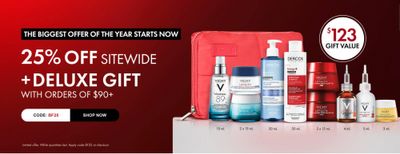 Vichy Canada Black Friday 2025 Sale Deals: Save 25% Off Sitewide + $123 Value FREE Gift with $90 Orders Using Promo Code + More