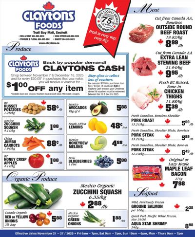 Claytons Heritage Market Flyer November 21 to 27