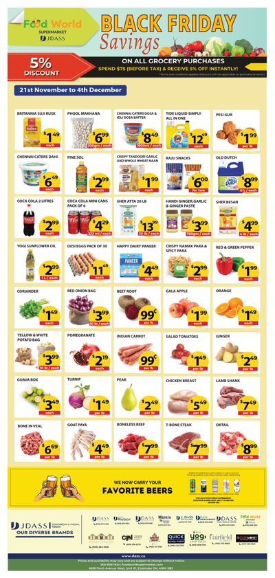 Food World Supermarket Flyer November 21 to December 4