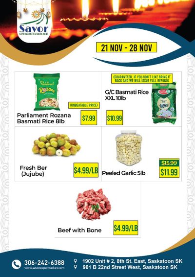 Savor Supermarket Flyer November 21 to 28
