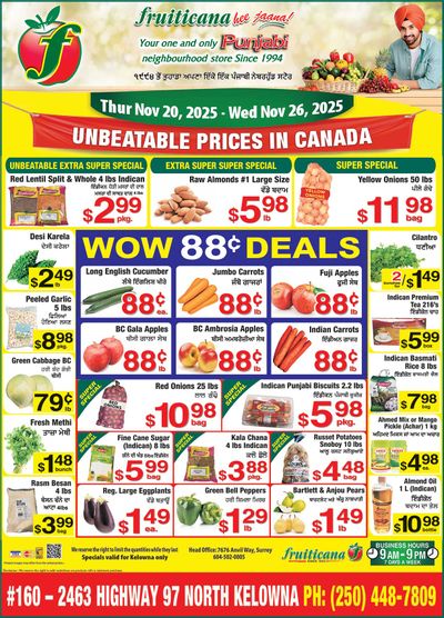 Fruiticana (Kelowna) Flyer November 20 to 26