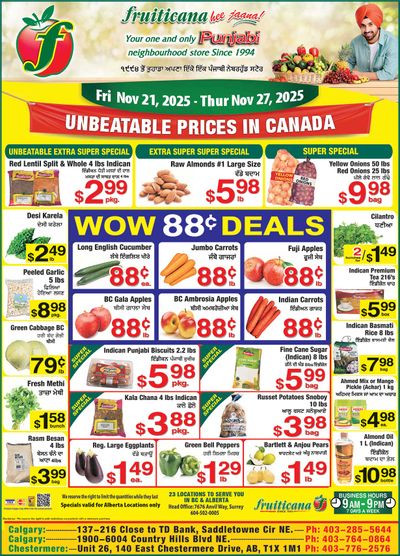 Fruiticana (Calgary) Flyer November 21 to 27