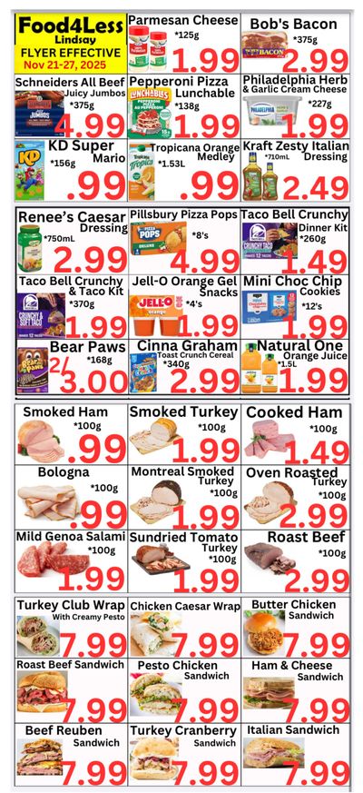 Food 4 Less (Lindsay) Flyer November 21 to 27