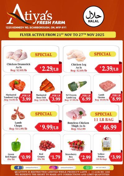 Atiya's Fresh Farm Flyer November 21 to 27