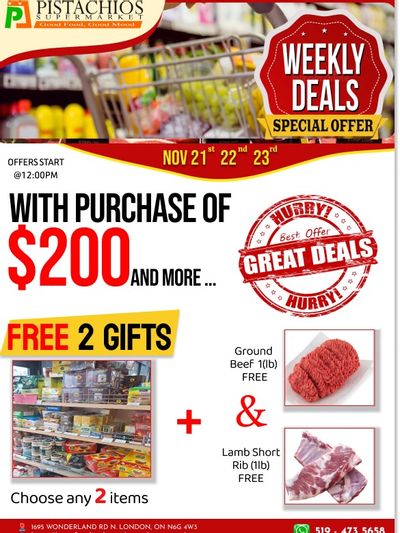 Pistachios Supermarket Flyer November 21 to 26