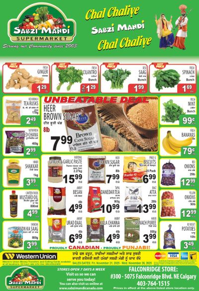 Sabzi Mandi Supermarket (Calgary) Flyer November 21 to 26