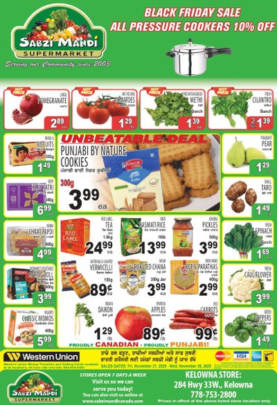 Sabzi Mandi Supermarket (Kelowna) Flyer November 21 to 26
