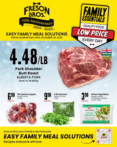 Freson Bros. Family Essentials Flyer November 28 to December 25