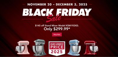 KitchenAid Canada Black Friday Sale *LIVE*: Save $145 on Stand Mixers + More