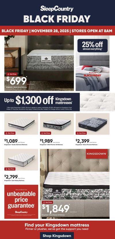 Sleep Country Flyer November 24 to 28