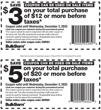 Bulk Barn Canada Coupon: Valid until December 3