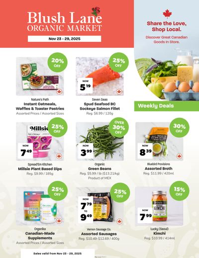 Blush Lane Organic Market Flyer November 23 to 29