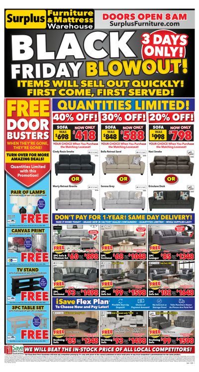 Surplus Furniture & Mattress Warehouse (Sydney) Flyer November 24 to 30