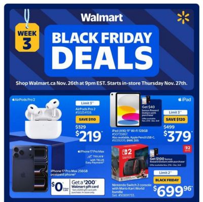 Walmart Canada Black Friday Flyer November 27th – December 3rd