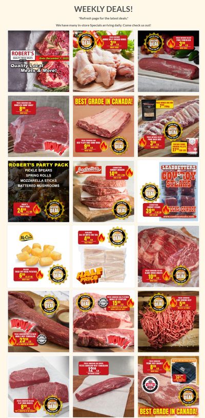 Robert's Fresh and Boxed Meats Flyer November 24 to December 1