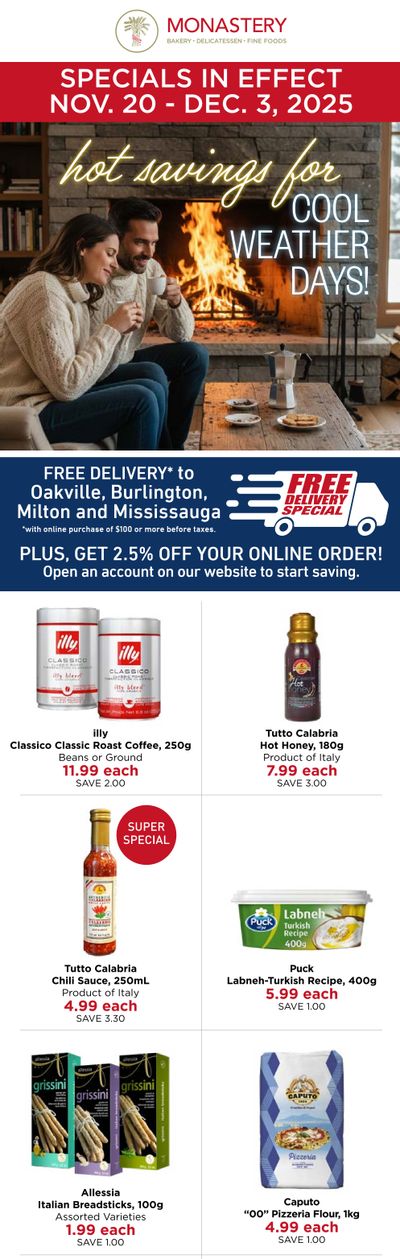 Monastery Bakery Flyer November 20 to December 3