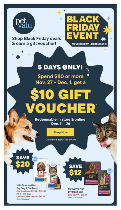 Pet Valu Black Friday Flyer November 27 to December 3