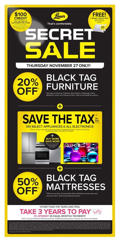 Leon’s Black Friday Flyer November 27 to December 3