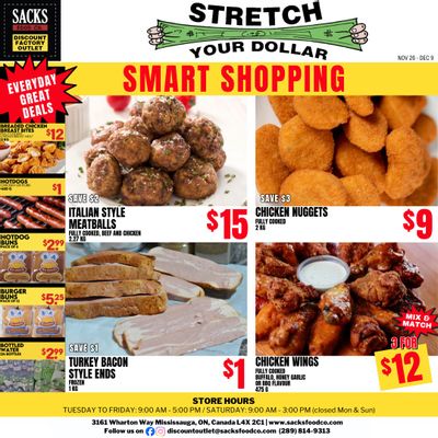 Sacks Food Co. Flyer November 26 to December 9