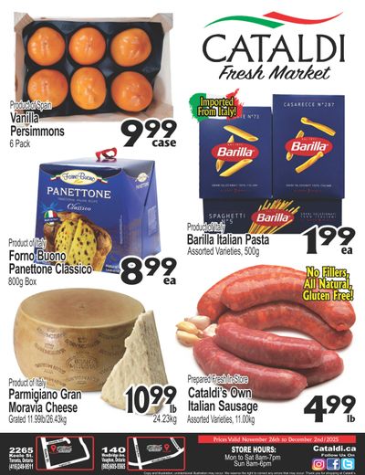 Cataldi Fresh Market Flyer November 26 to December 2
