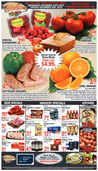Battaglia's Marketplace Flyer November 26 to December 2