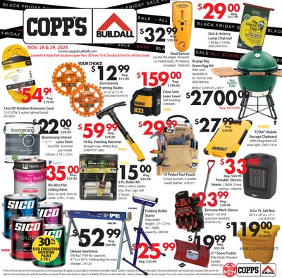 COPP’s Buildall Black Friday Flyer November 28 and 29
