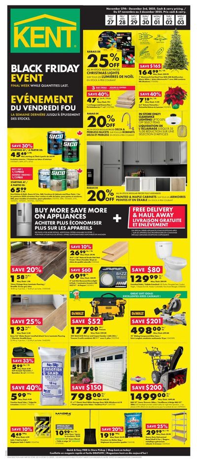 Kent Building Supplies Black Friday Flyer November 27 to December 3