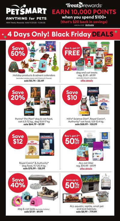 PetSmart Black Friday Flyer November 27 to 30