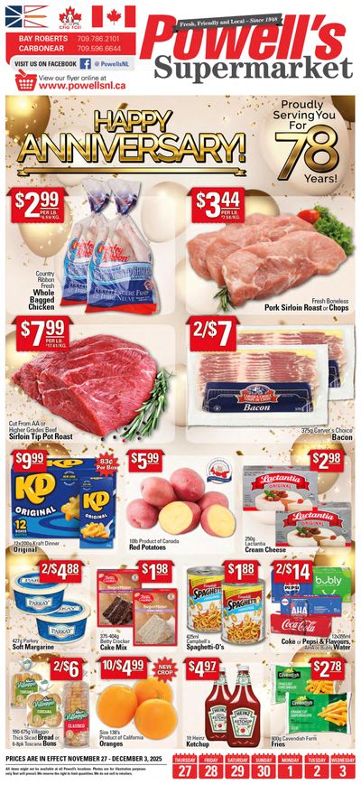 Powell's Supermarket Flyer November 27 to December 3