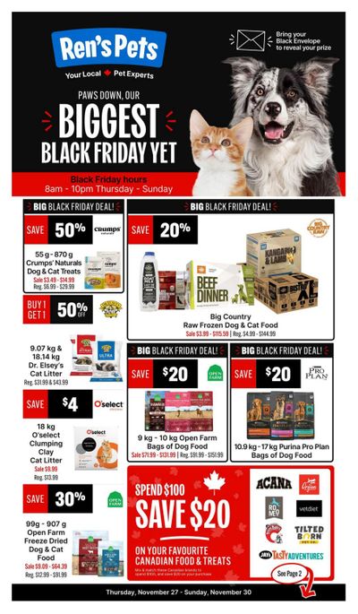 Ren's Pets Black Friday Flyer November 27 to 30