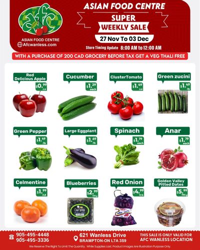 Asian Food Centre (Wanless Dr.) Flyer November 27 to December 3
