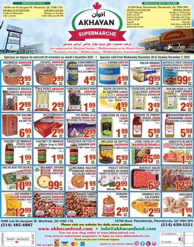 Akhavan Supermarche Flyer November 26 to December 2